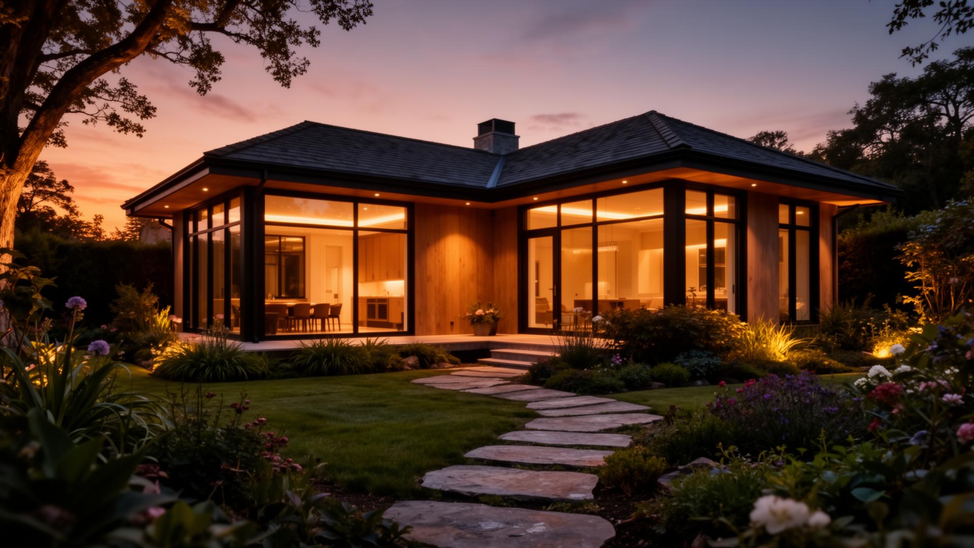 Cottage Court Getaway luxury cottage at twilight